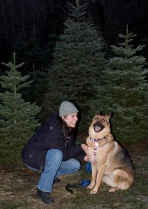 Me and Isis in front of our chosen tree in Dec. 2010.